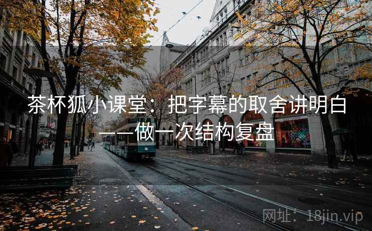 茶杯狐小课堂：把字幕的取舍讲明白——做一次结构复盘
