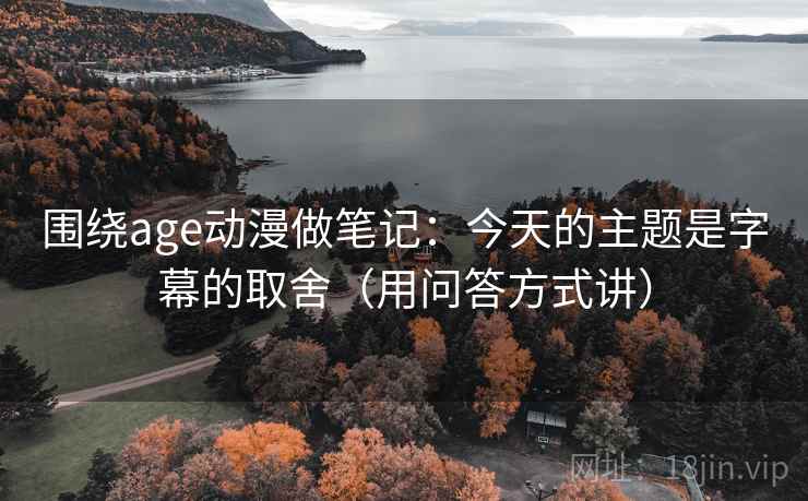 围绕age动漫做笔记：今天的主题是字幕的取舍（用问答方式讲）